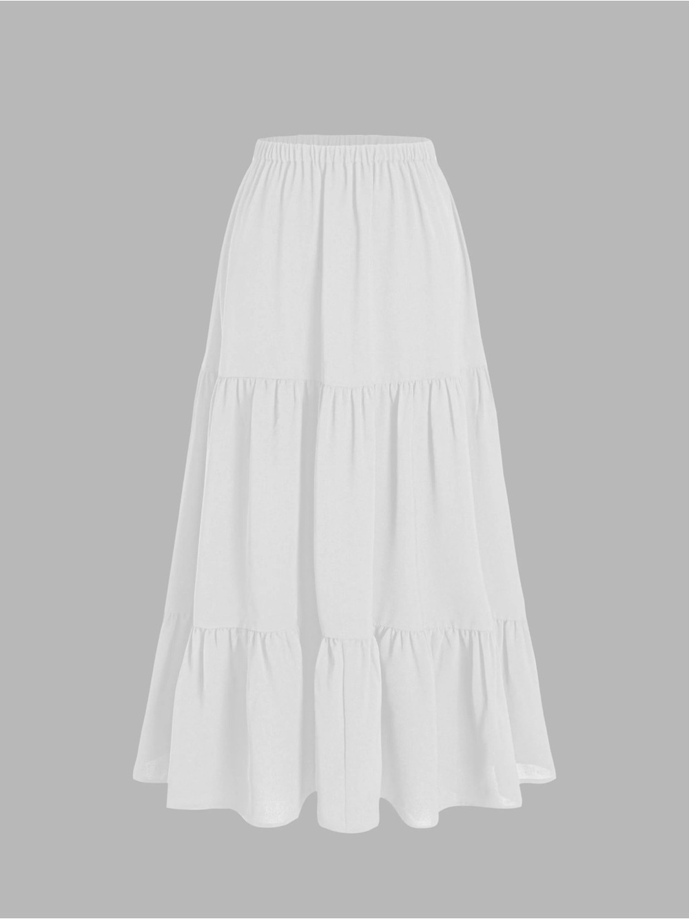 Cider White Tiered Maxi Skirt